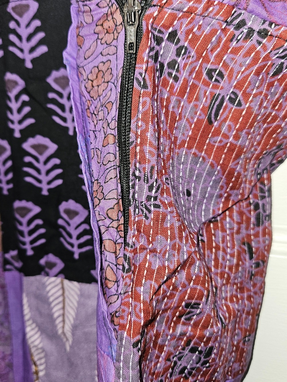 Boho Purple Patchwork Apron Jumpsuit - Picture 8 of 10